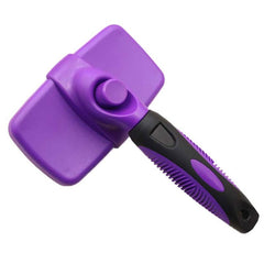 dog grooming hand brush purple