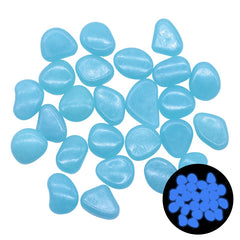 glow in the dark pebbles blue 25 pieces