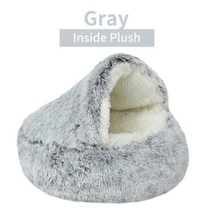 Cat Cave Bed Grey Side View