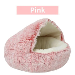 Cat Cave Bed Pink Front View