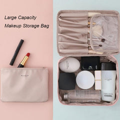 makeup travel bag open