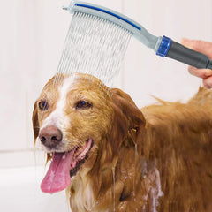 dog brush shower head close up