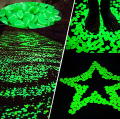 glow in the dark pebbles close up