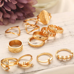 gold plated ring set close up