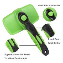 dog grooming hand brush green