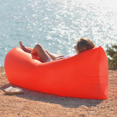 blow up outdoor lounger red