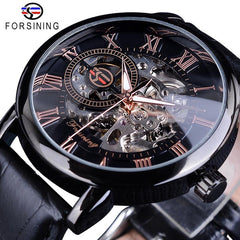 Hand winding wrist watch close up black