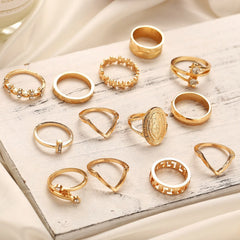 gold plated ring set for women