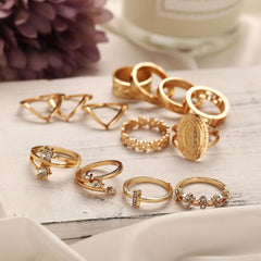 plated gold ring set close up