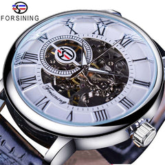 Hand winding wrist watch silver