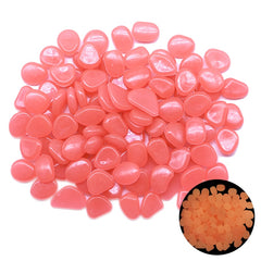 glow in the dark pebbles orange pink 50 pieces