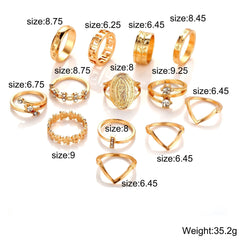 gold plated ring set various sizes