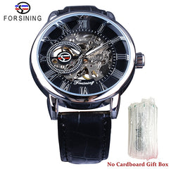 Hand winding wrist watch silver black