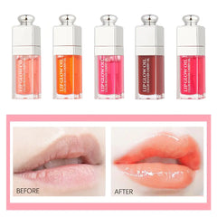 Crystal Jelly Lip Oil before and after